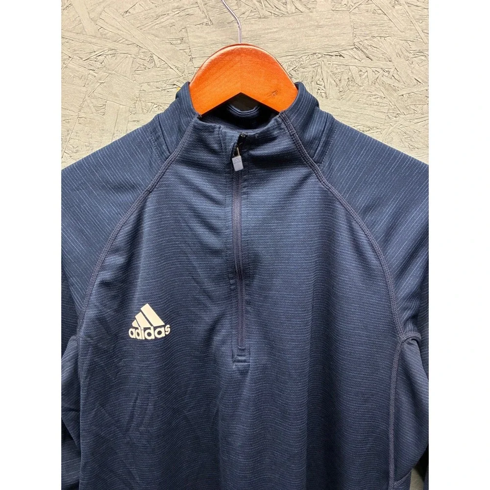 Adidas Quarter Zip Pullover Shirt Mens L Navy Blue Activewear Golf Athleisure